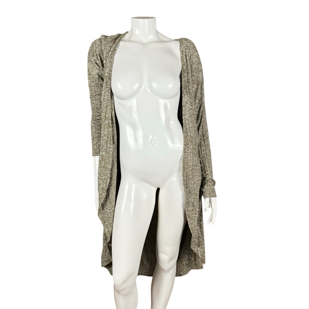 French Laundry Women’s long sleeve duster cardigan size large knit sweater green